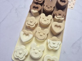 Moldes silicona flores ositos y corazones 